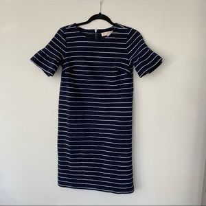 EVERYTHING $6/LOFT Striped Dress with Peplum Sleeves